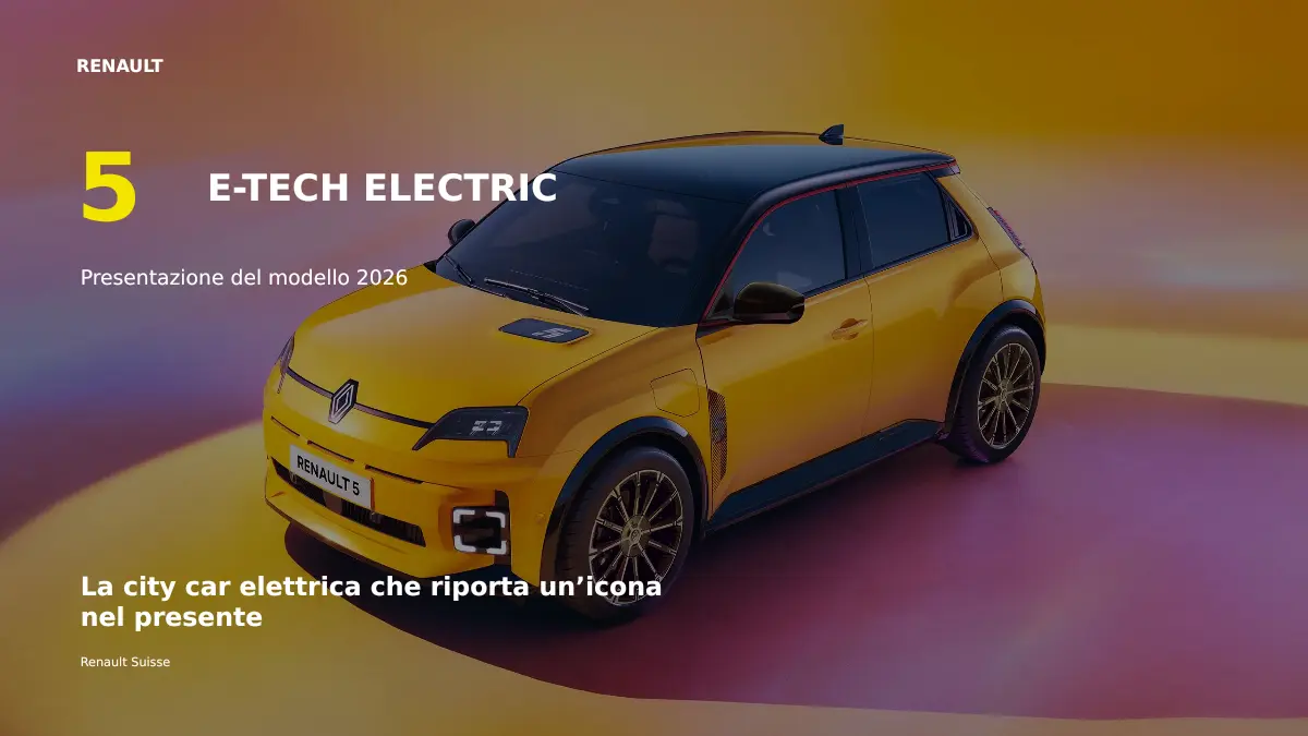 Copertina della presentazione Renault 5 E-Tech electric